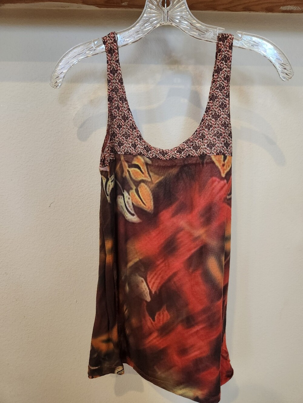 Urban Outfitters, Kimchi Blue, Red and Brown Floral-Patterned Women’s Tank Top